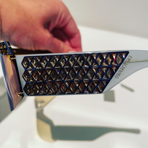 Brand new SWAROVSKI Crystal-Embellished Shield Sunglasses - Picture 5 of 7